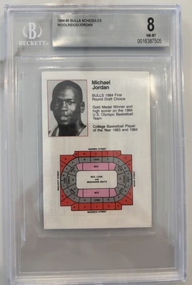 Calendario de novato Michael Jordan 1984-85 BGS 8 como nuevo ¡Estrella #101 antes de 1984!! Foto 1 de 4