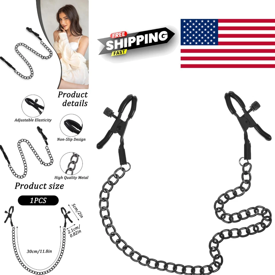 Elegantes abrazaderas de pezón de acero inoxidable cadena corporal ligero ajuste cómodo Foto 1 de 4
