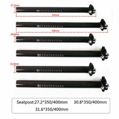 TOSEEK 27.2/30.8/31.6mm MTB Bicycle Seat Post Tube Full Carbon Fiber Seatpost - Image 1 of 4