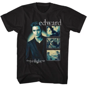 Twilight Movie Saga T- Shirt EDWARD MULTI SCENES Adult New Licensed Black Cotton - Picture 1 of 3