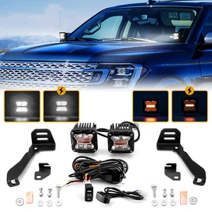 For Ford Expedition 2018-2024 3'' Amber White Strobe Lights+Ditch Mounts+DT Wire - Picture 1 of 11