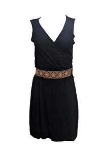 FORNARINA Black Boho Mini Wrap Dress Size Small NWD - Picture 1 of 3