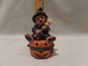 BOYDS ORARS ""BEARWARE"" CERAMICA ""EMMA ORSO STREGONE"" CERNIERA HALLOWEEN SCATOLA PER BICCHIERI - Foto 1 di 7