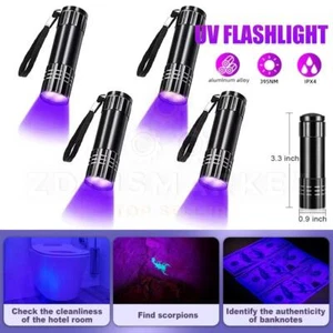 4X UV Ultra Violet LED Flashlight Blacklight Light 395 NM Inspection Lamp Torch - Picture 1 of 11