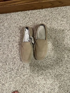ZARA HECHO EN EU PORTUGAL HOMBRE MOCASÍN DE GAMUZA SUAVE BEIGE TALLA 12 - Imagen 1 de 3