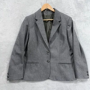 Vtg Forecaster of Boston Blazer Womens Size 13/14 Wool Blend Lined Gray - Picture 1 of 10