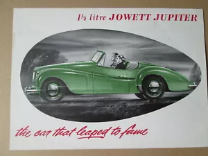 Brochure auto Jowett Jupiter 1 1/2 litri. Brochure auto Jowett. - Foto 1 di 3