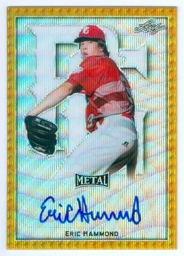 ERIC HAMMOND "GOLD METAL WAVE AUTOGRAPH #2/2" LEAF METAL PERFECT GAME AAC 2020 - Image 1 of 1
