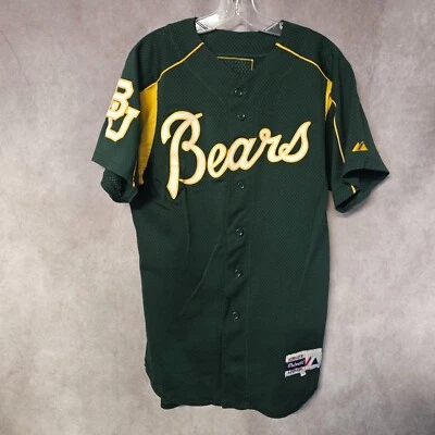 VTG Majestic Authentic BU Baylor University Bears Game Worn BP Jersey Mens 40 M - Image 1 of 4