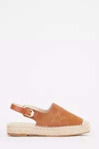 Damen Frauen Kunstleder/Stoff bestickt Espadrilles hellbraun Sandalen Schuhe 6,5 - Bild 1 von 4