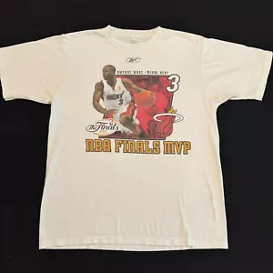 Vintage Reebok Miami Heat Dwayne Wade 2006 NBA Finals MVP T Shirt Mens Medium - Picture 1 of 9