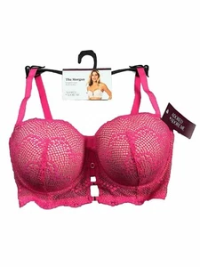Adored by Adore Me Morgan Push Up Bra Underwire Pink Lace Hook Eye 38DD New - Picture 1 of 7