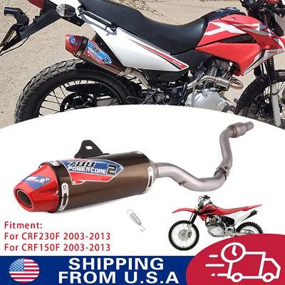 Sistema de escape silenciador de escape completo antideslizante para CRF150F CRF230F 03-17 HAWK250 Foto 1 de 4
