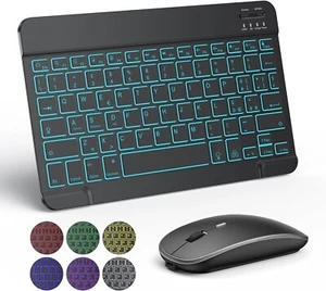Set Combo Tastatur Maus Bluetooth Für IPAD Mini Profi Air Apple IPHONE Dünn - Bild 1 von 9