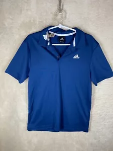 adidas Polo T-Shirts Top Size 100 Asia M Mens Blue Logo Short Sleeve Activewear - Picture 1 of 11