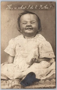 Postcard RPPC c1910s This is What I Do To Father by E.C.B. Edwin Coppock - Picture 1 of 2