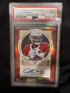 Kyler Murray Signed 2019 Panini Chronicles RC Legacy Red PSA MT 9 14/35