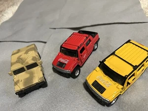 Maisto 1/45 1 RED 1 Yellow Coca Cola Hummer H2 and 1 - 1/40 Army Green Humvee! - Picture 1 of 1