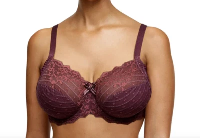 Reggiseno Chantelle Rive Gauche Minimizer non imbottito con ferretto e pizzo viola nuovo