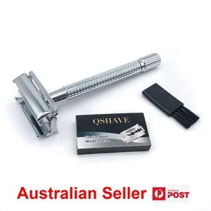 QShave Double Edge Safety Razor, Long Handle, Butterfly Open, Buy 2, Get 10% Off - Picture 1 of 6