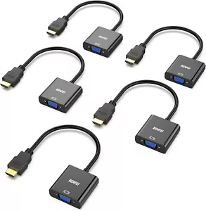 BENFEI HDMI to VGA Cable, Gold Plated, Set of 5, Male to Female for Computer - Picture 1 of 7
