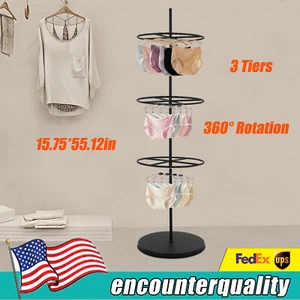 Estante giratorio de 3 niveles para colgar ropa redondo de metal - Imagen 1 de 15