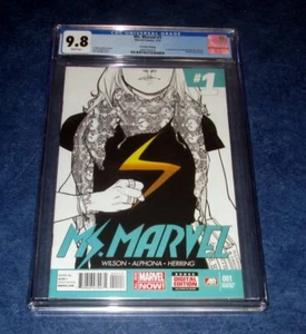 MS MARVEL #1 seltene 7. Druckskizze Variante CGC 9.8 2015 NM/M Kamala Khan Solo  - Bild 1 von 2