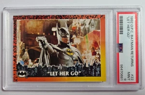 1992 O-Pee-Chee OPC Batman Returns #22 Let Her Go Card Graded PSA 9 Mint Pop 3 - Picture 1 of 2