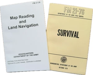 2 US Dept. of Army Field Manuals Map Reading...and Survival FM 21-26 & FM 21-76 - Picture 1 of 3