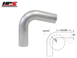 HPS 3.5" 89mm OD 100 Degree Bend 6061 Aluminum Elbow Pipe 16 Gauge 5 5/8" CLR - Imagen 1 de 1