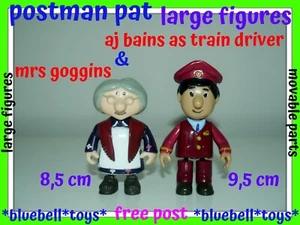 Postman Pat Large Figures Mrs Goggins 8,5 cm & Aj Bains as Train Driver 9,5 cm. - Picture 1 of 1