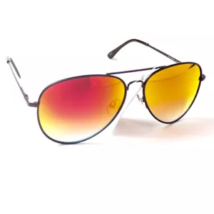 Black Metal Frame Aviator Smoke Gradient Lens Sunglasses - Picture 1 of 1