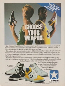 1986 Converse "Weapon" Shoes Sneakers - NBA Larry Bird, Magic Johnson - Print Ad - Picture 1 of 1