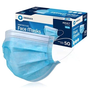 20/50/100 Pcs Disposable Face Mask Protective Non Medical 3-Ply Nose Mouth Cover - Imagen 1 de 7