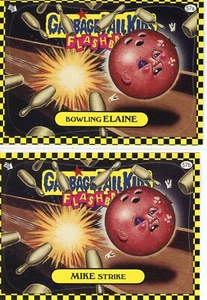 Garbage Pail Kids Flashback 1 BOWLING ELAINE & MIKE STRIKE 57A/B Adesivi base - Foto 1 di 1