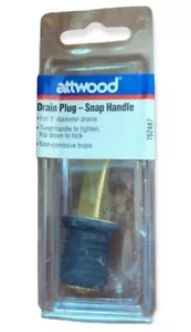 Attwood 7524A7 nicht korrosive Messing Ablassschraube 1" Durchmesser ohne Kette Schnappgriff - Bild 1 von 2