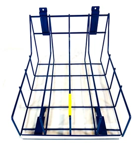 USPS Blue Wire Slatwall 4 Slot Retail Divider Shelf w/ Price Sign, 12" W x 9" H - Picture 1 of 10