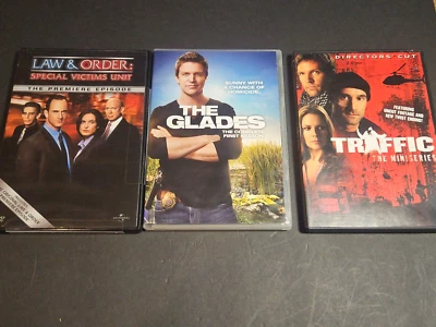 "Pre-Owned" Crime TV series DVD LOT, The Glades, Traffic Miniseries, Law & Order - Image 1 of 2