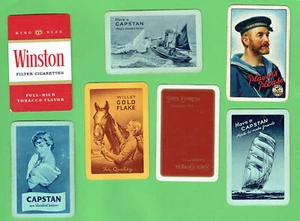 #D380. SEVEN(7) CIGARETTE RELATED  SINGLE  PLAYING  CARDS - Bild 1 von 2