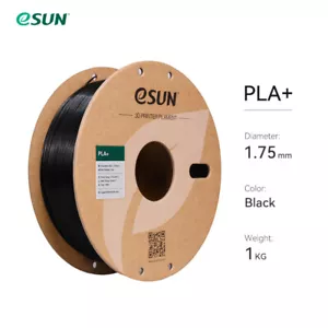 eSUN-Wholesale-BLACK 10 Rolls PLA+ PLA PRO PLUS 1.75mm Filament For 3D Printer - Picture 1 of 6