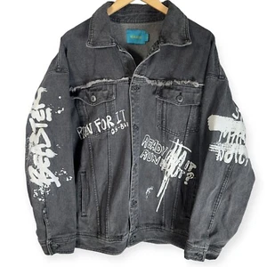 Beaster Denim Jacket Ghost Face Men's Large - Picture 1 of 9