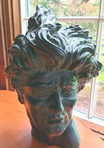 Edward Melcarth Resin Bust "Heroic Head" Vintage Mid-Century Signed Damaged Hair - Picture 1 of 12