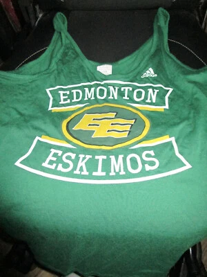 NEW ADIDAS WOMENS CFL EDMONTON ESKIMOS / ELKS TANK TOP SHIRT - GREEN - LARGE - Image 1 of 2