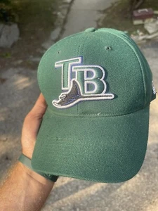 MLB Tampa Bay Devil Rays Strapback Hat Cap Green Logo Team MLB OSFA - Picture 1 of 4