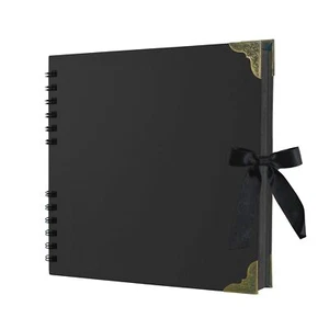 Scrapbook Album 8 x 8 Inch Scrap book 60 Black Blank Pages Scrapbooks albums ... - Picture 1 of 7