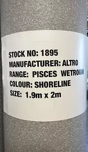 ALTRO PISCES WET ROOM NON-SLIP VINYL SAFETY FLOORING ROLL END 1.9m x 2m 1895 - Picture 1 of 1