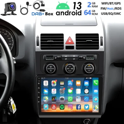 RACRDO DAB+ Para VW Touran 1T1 1T2 1T3 2003-2010 Android 13 Radio Coche GPS CarPlay Cámara