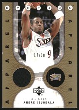 2006-07 Upper Deck Ovation Apparel Gold #AI Andre Iguodala Jersey /50 - NM-MT