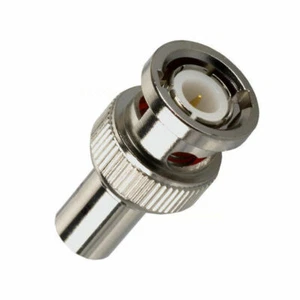 BNC Male Plug to RCA Female Jack TV Adapter RF Coaxial Cable Connector - Picture 1 of 2