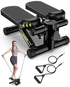 Mini Stepper Exercise Machine Stair Equipment with Resistance Bands LCD Monitor - Picture 1 of 9